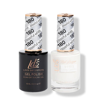 LDS 180 Blissful White - LDS Gel Polish & Matching Nail Lacquer Duo Set - 0.5oz
