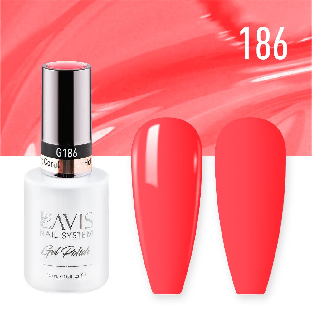 LAVIS 186 Hot Coral - Gel Polish 0.5oz