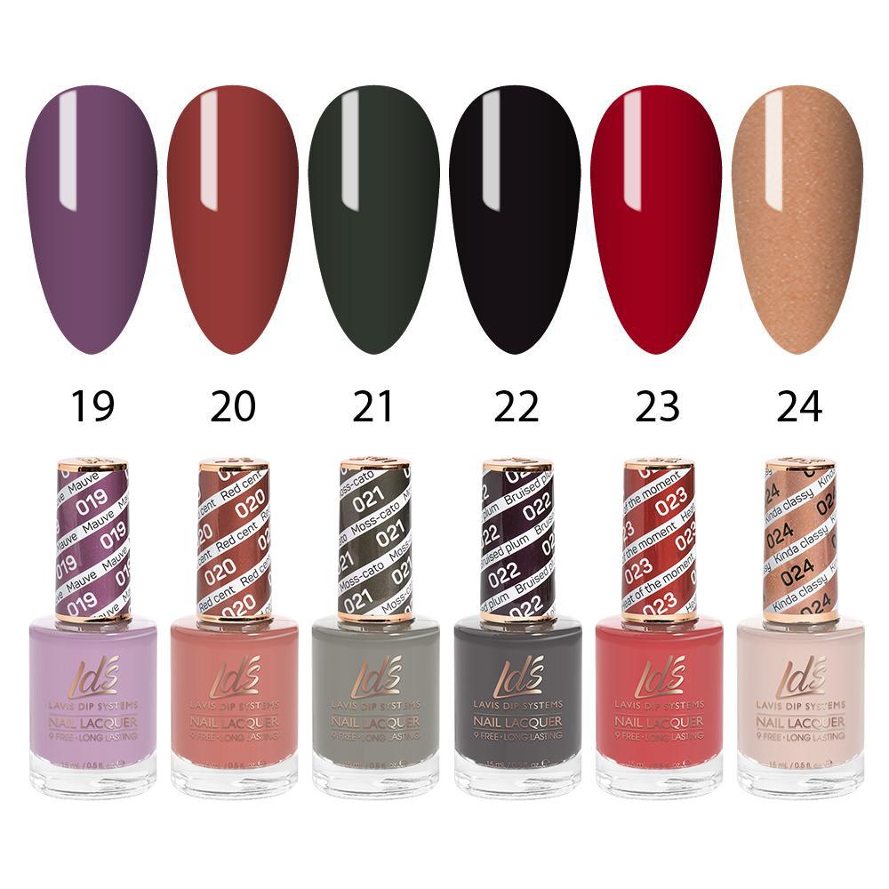 LDS Nail Lacquer Set (6 colors): 019 to 024