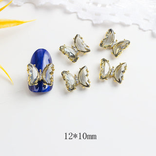 LX2 #315-317 2PCS Glass Butterfly Nail Charm
