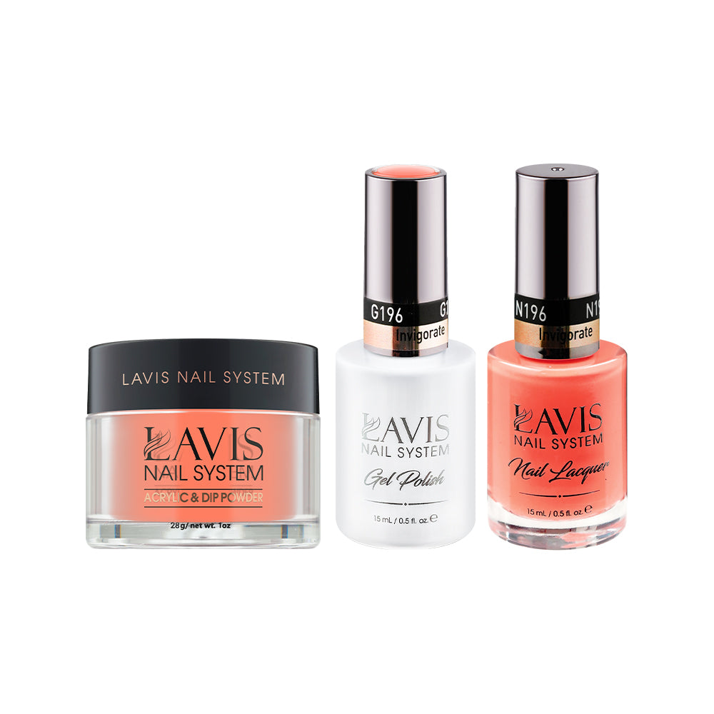 LAVIS 3 in 1 - 196 Invigorate - Acrylic & Dip Powder (1oz), Gel & Lacquer