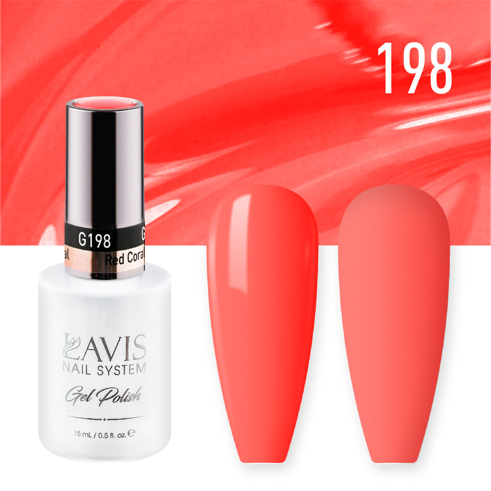 LAVIS 198 Red Coral - Gel Polish 0.5oz