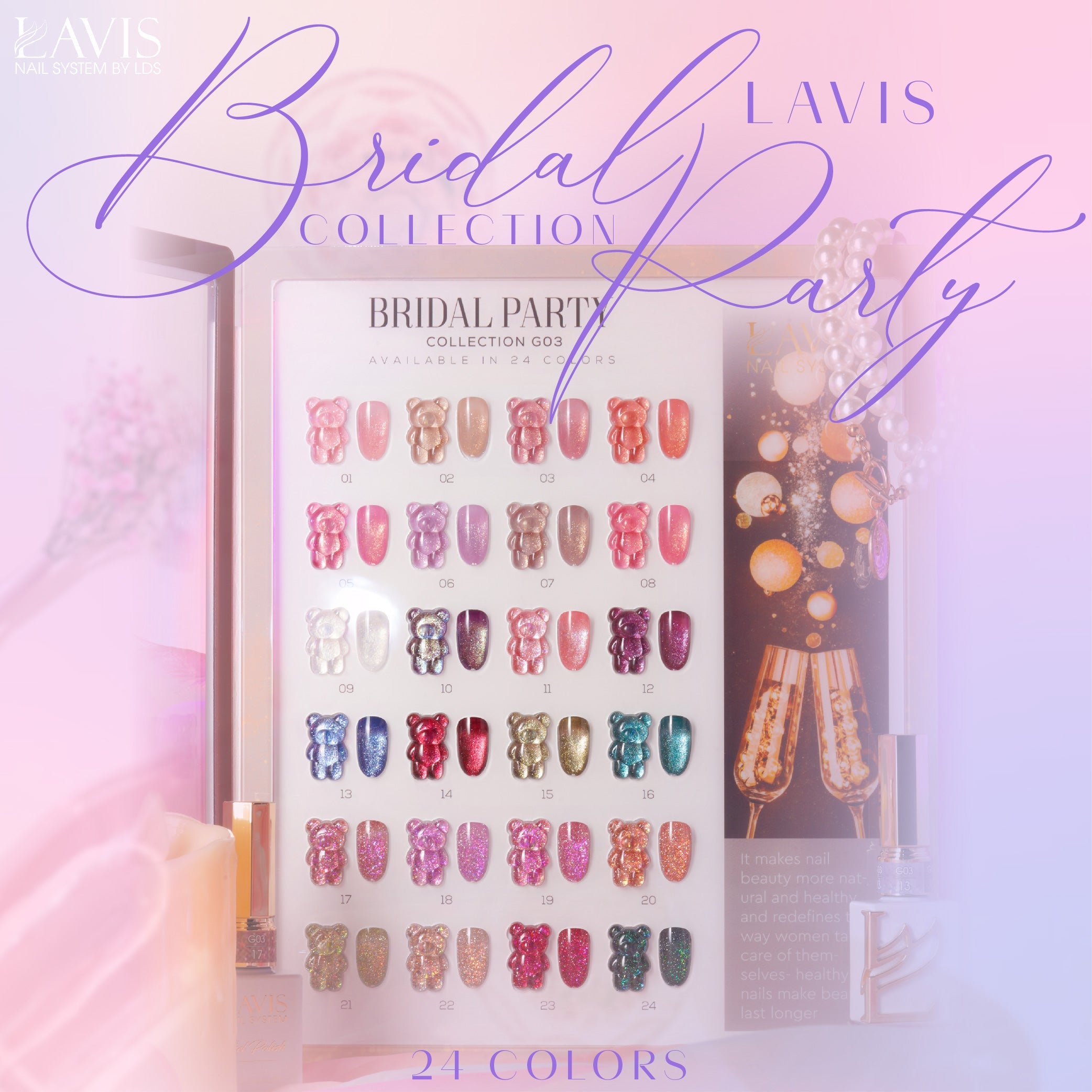 LAVIS 24 (G03-ver2) - Gel Polish 0.5 oz - Bridal Party Glitter Collection