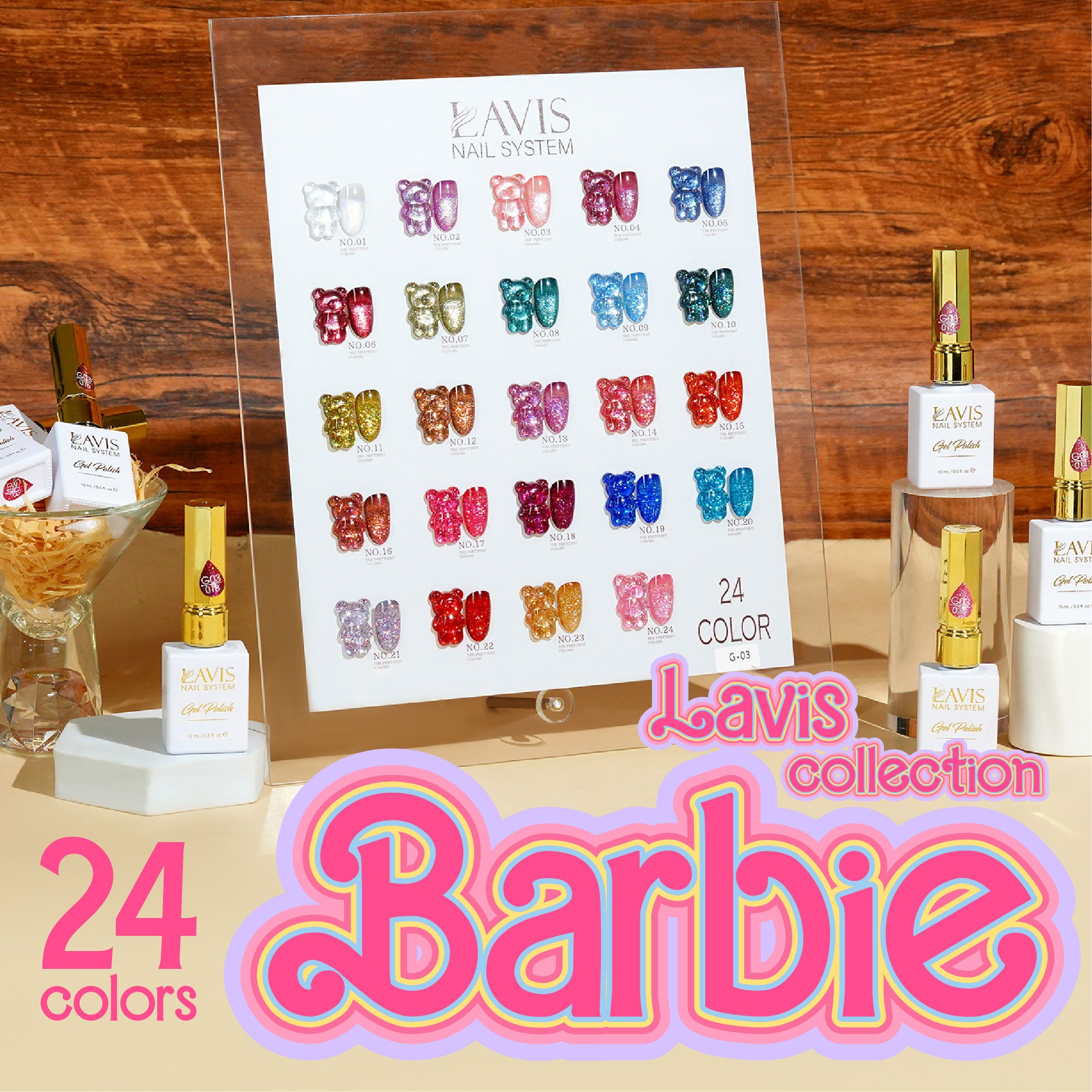 LAVIS Glitter G03 - 11 - Gel Polish 0.5 oz - Barbie Collection