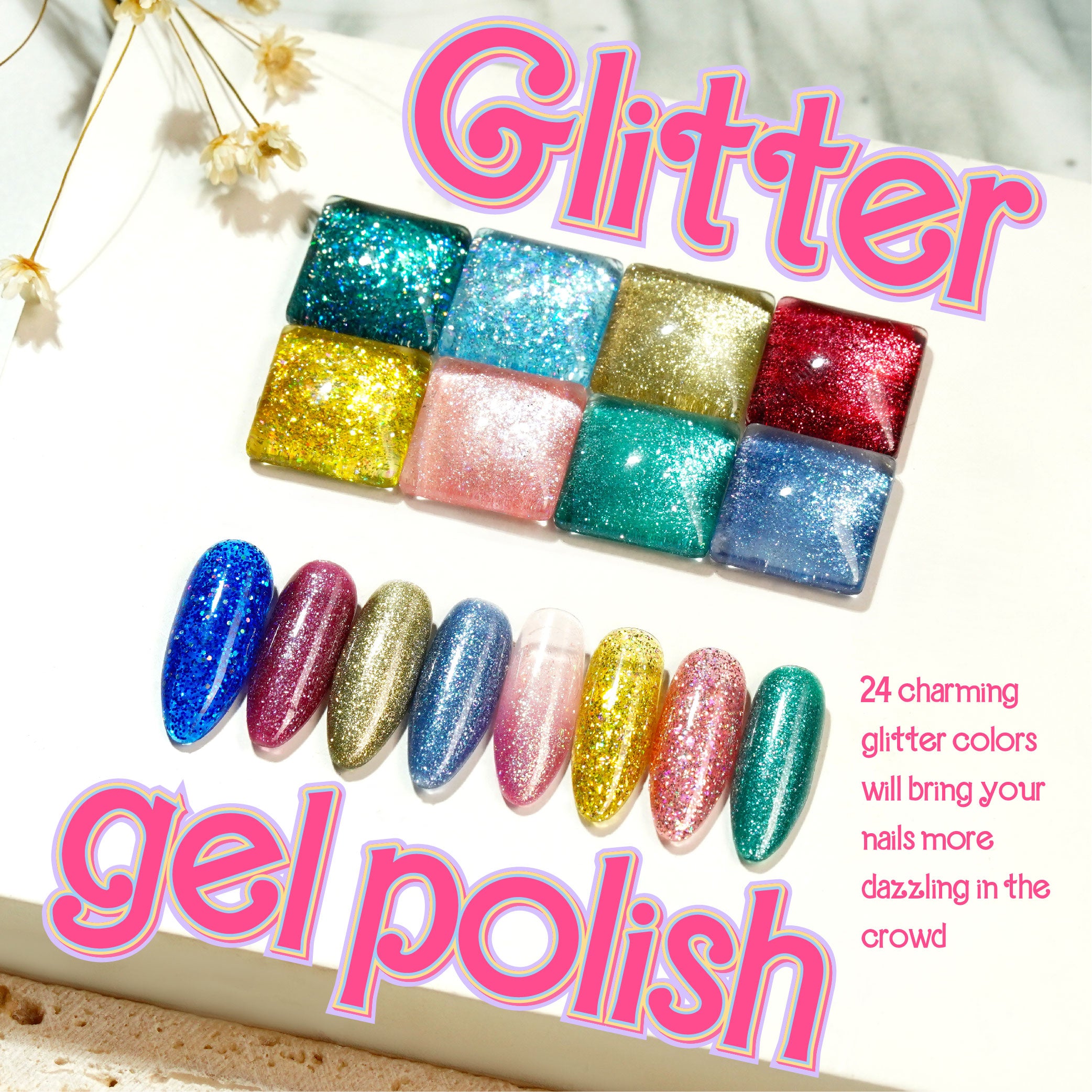 LAVIS Glitter G03 - 15 - Gel Polish 0.5 oz - Barbie Collection