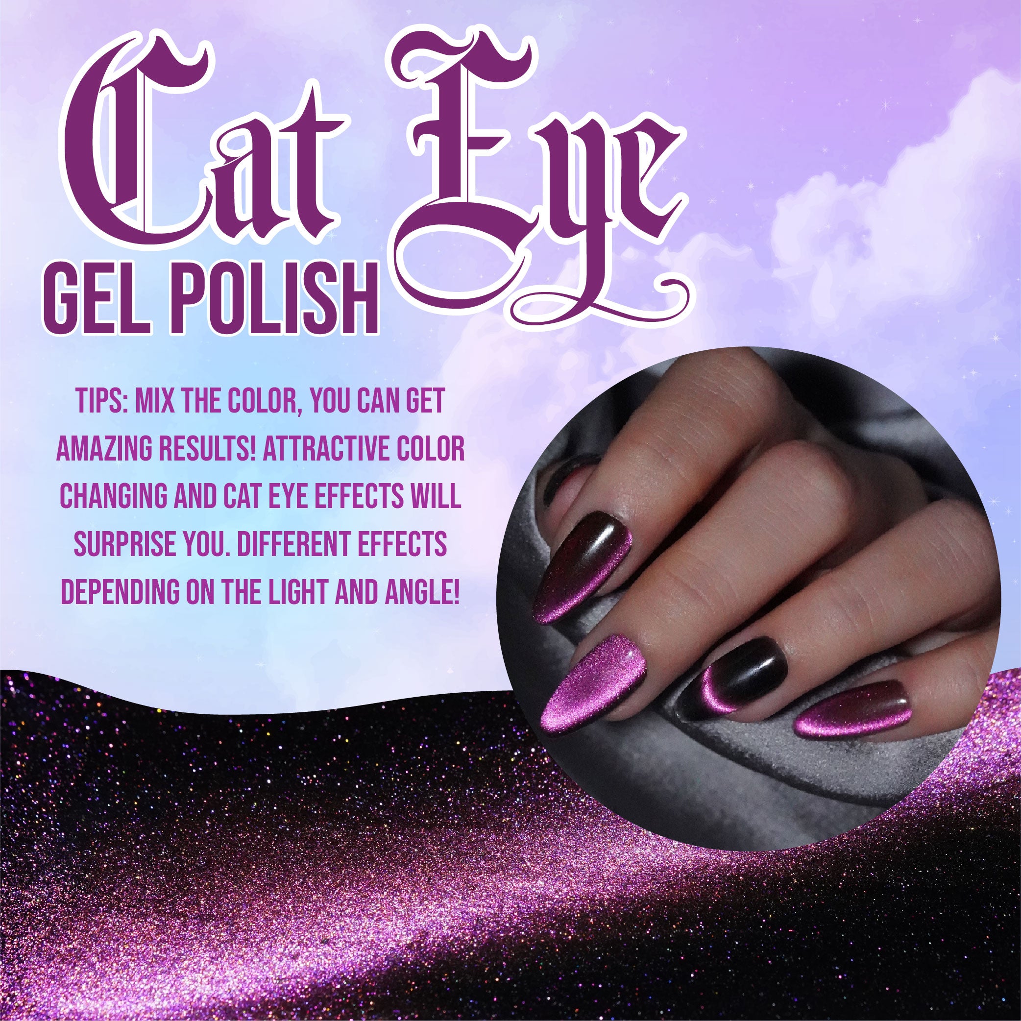 LAVIS Cat Eyes CE4 - 09 - Gel Polish 0.5 oz - Fairy Tale