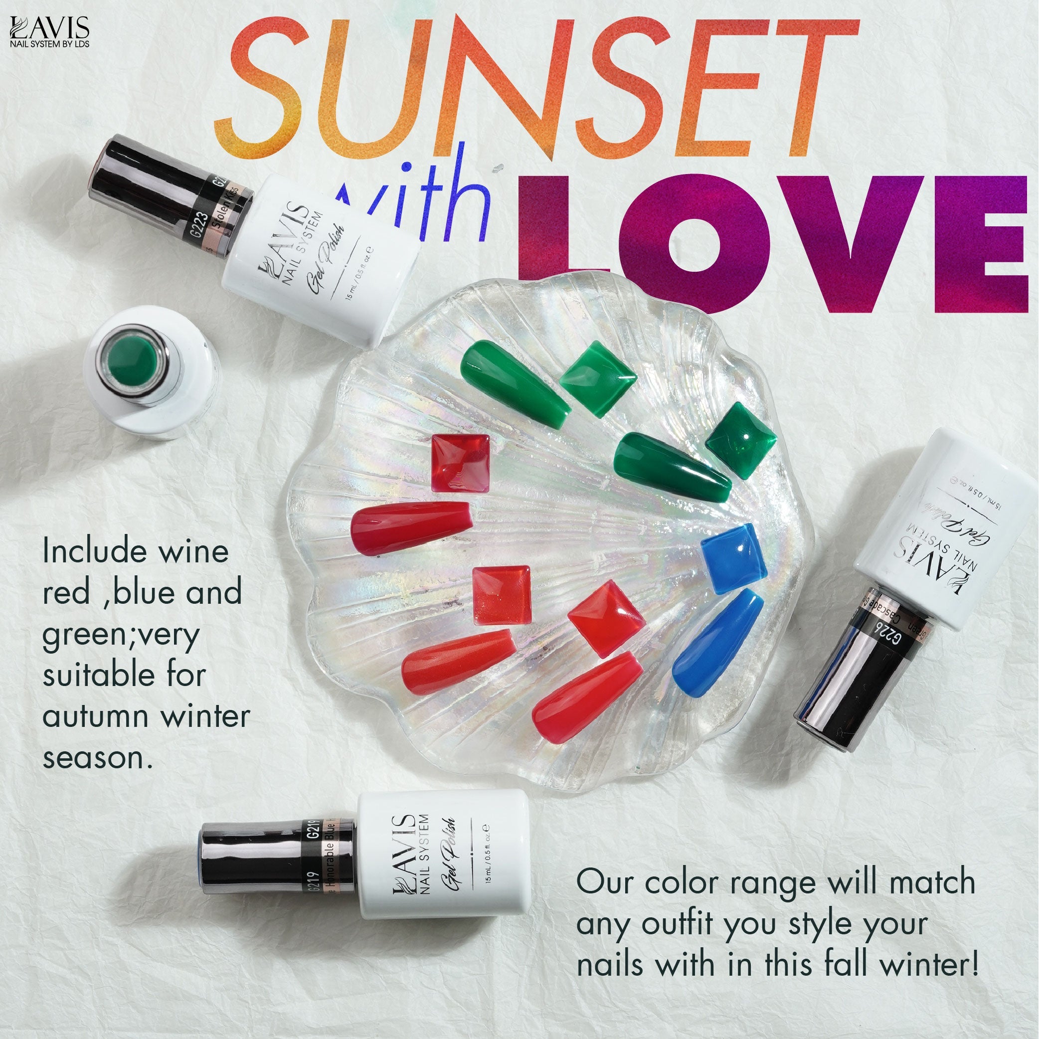  Lavis Gel Sunset With Love Set G5 (6 colors): 219, 220, 222, 223, 225, 226