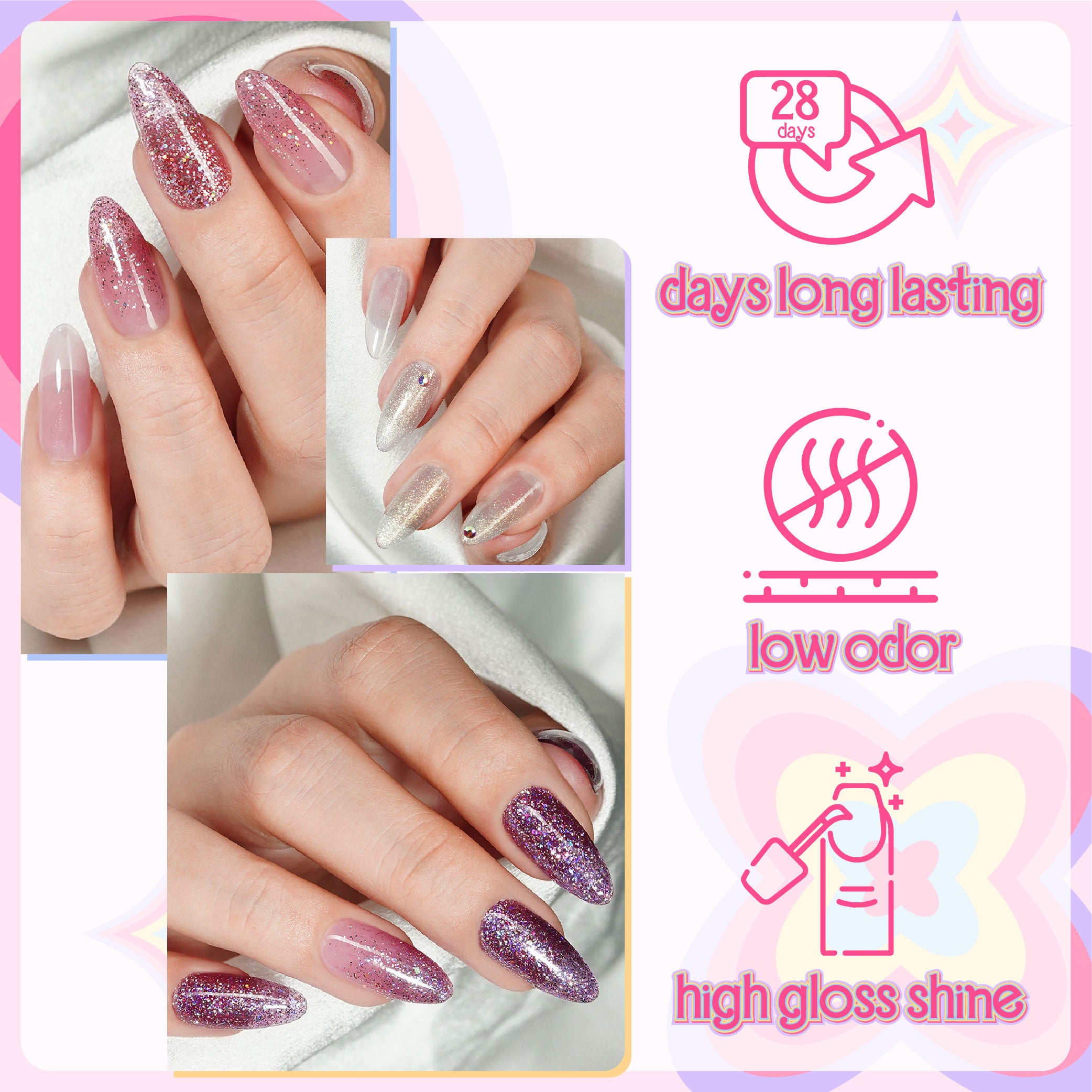 LAVIS Glitter G03 - 13 - Gel Polish 0.5 oz - Barbie Collection