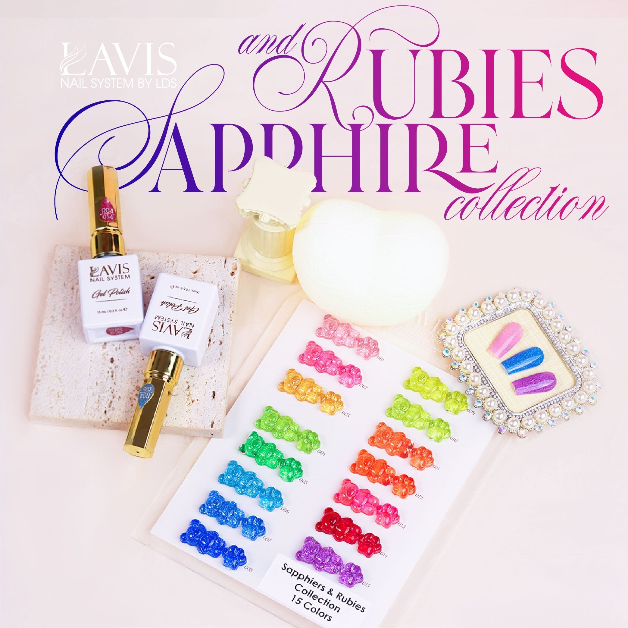 LAVIS Reflective R04 - 02 - Gel Polish 0.5 oz - Sapphire And Rubies Collection