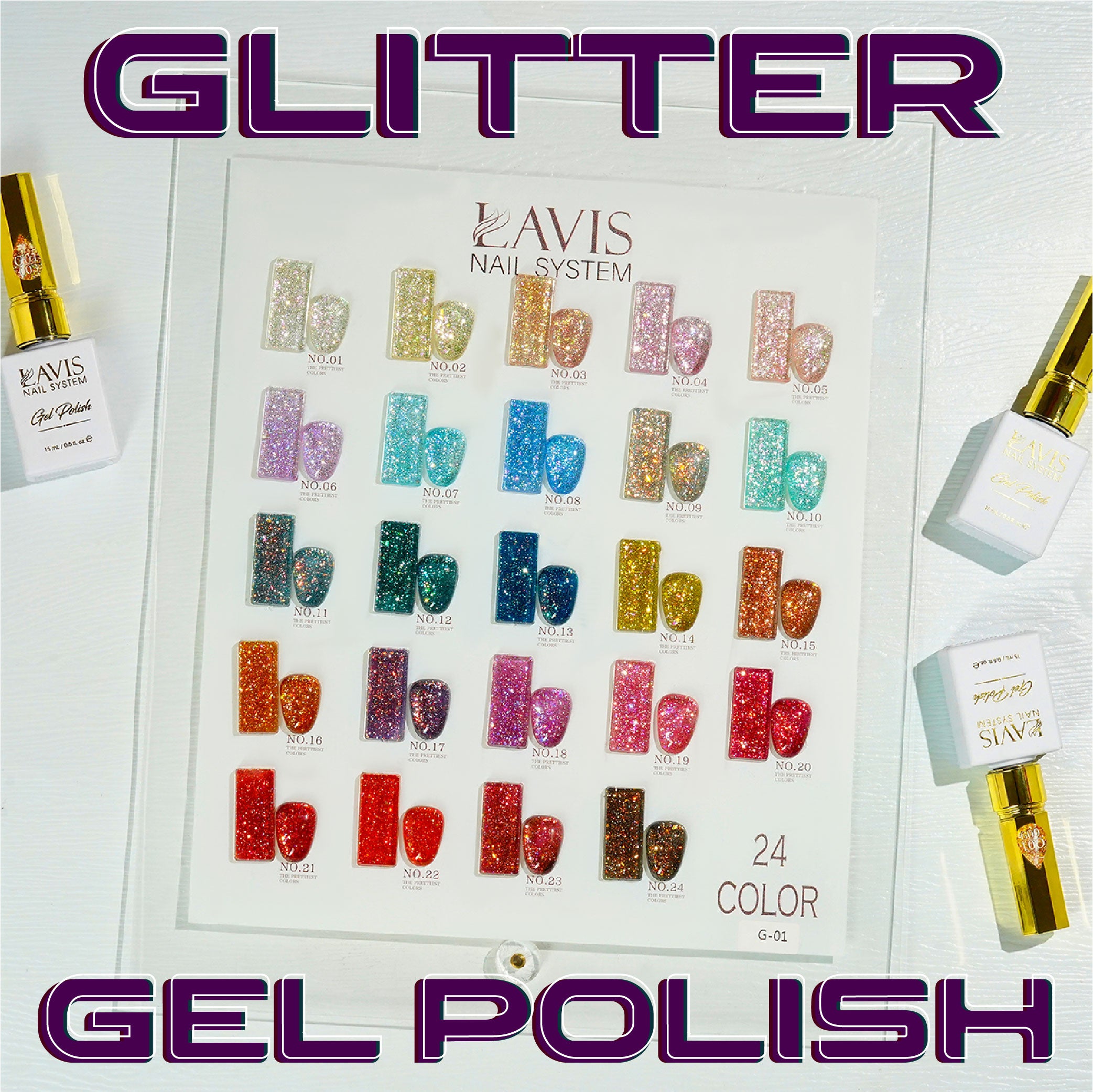 LAVIS Glitter G01 - 22 - Gel Polish 0.5 oz - Galaxy Collection