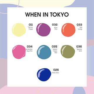 Lavis Holiday Collection: 7 Gel Polishes, 1 Base Gel, 1 Top Gel - WHEN IN TOKYO - 011; 032; 033; 034; 035; 036; 026 + BT