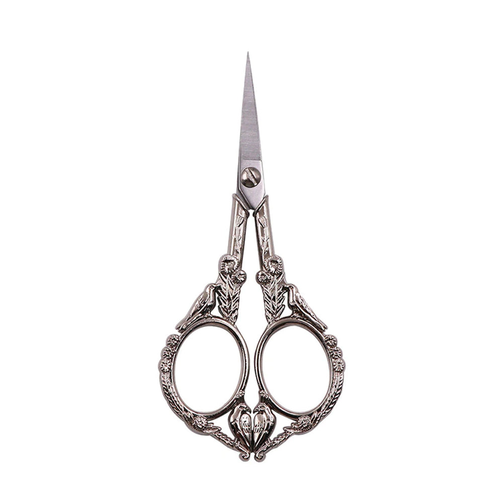 Vintage plum blossom scissors classic design sewing scissors - Silver
