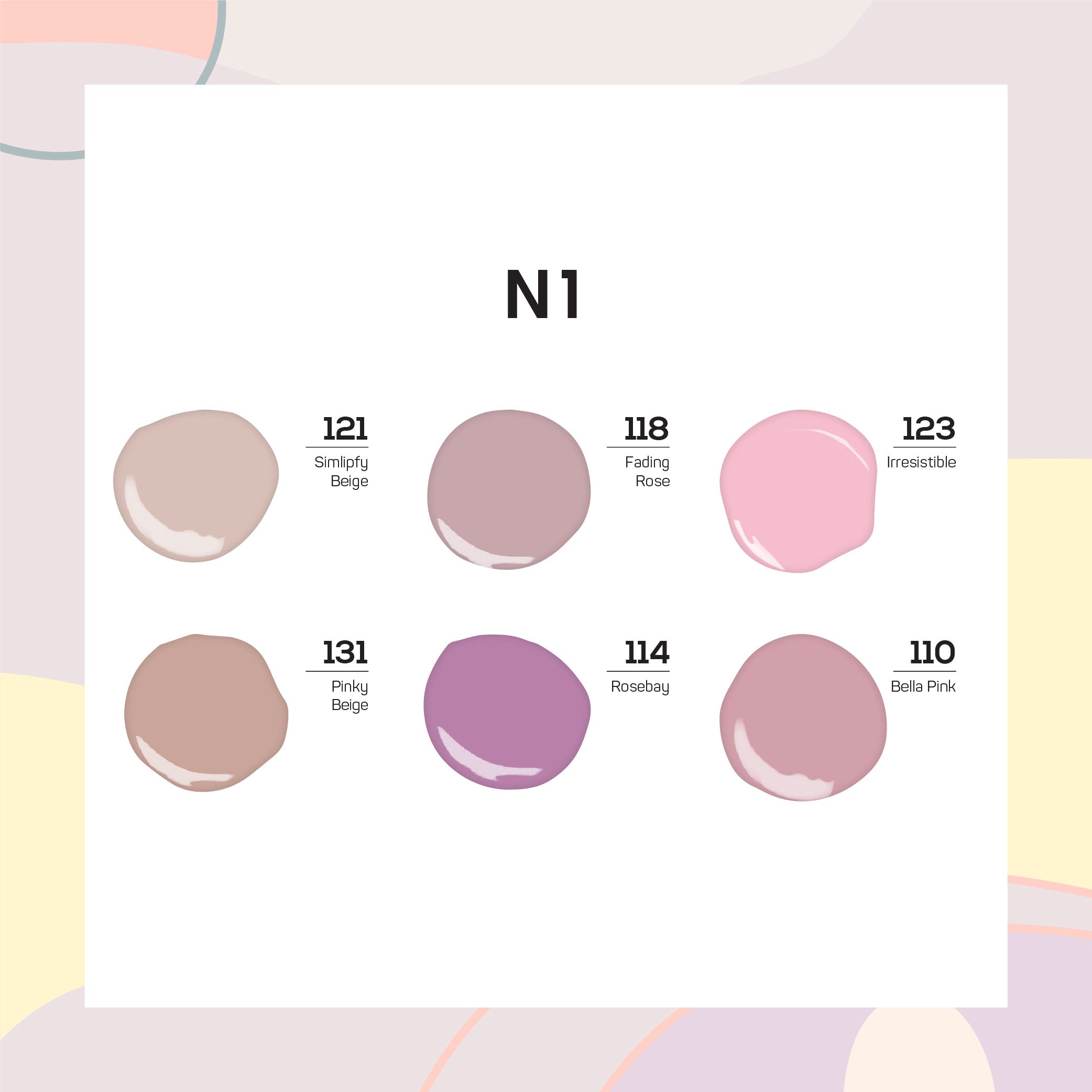  Lavis Healthy Nail Lacquer Set N1 (6 colors): 121, 118, 123, 131, 114, 110