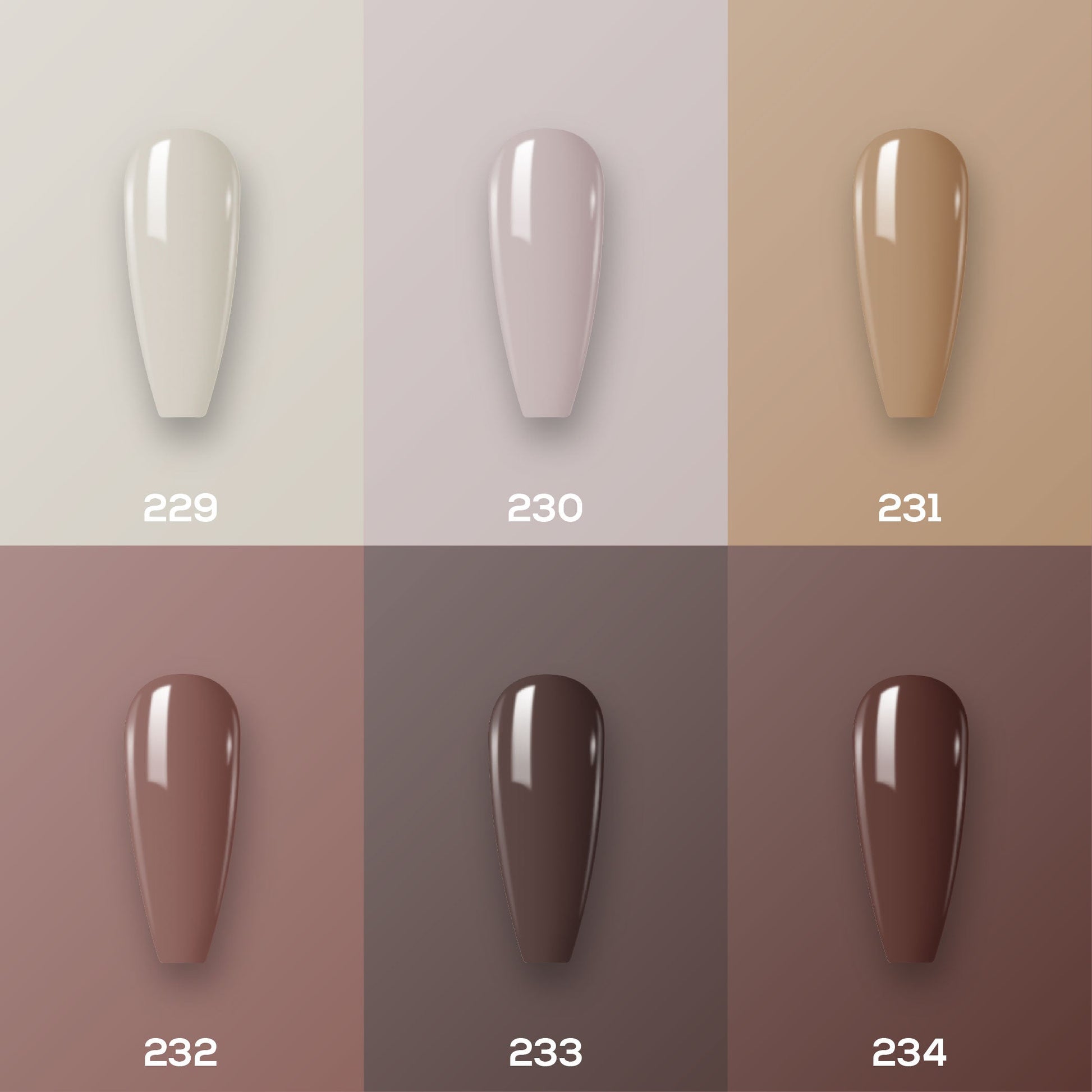  Lavis Gel Color Set G10 (6 colors): 229, 230, 231, 232, 233, 234