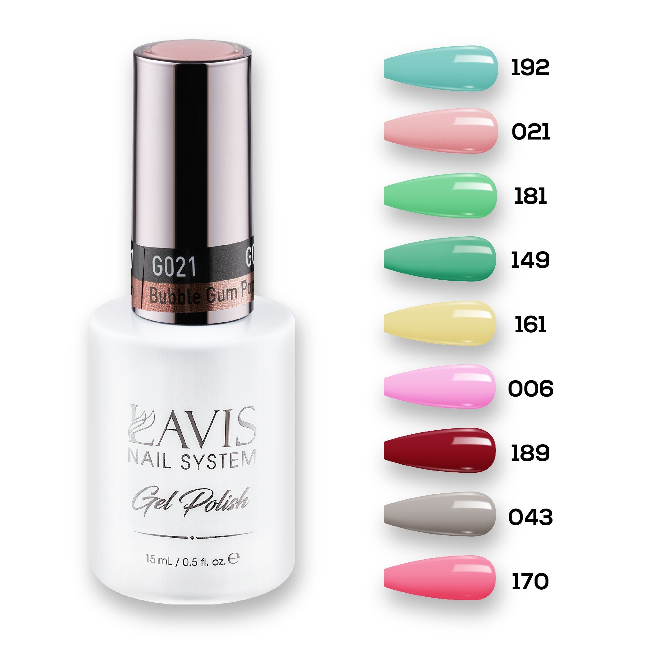 9 Lavis Holiday Gel Nail Polish Collection - SET 11 - 192; 021; 181; 149; 161; 006; 189; 043; 170