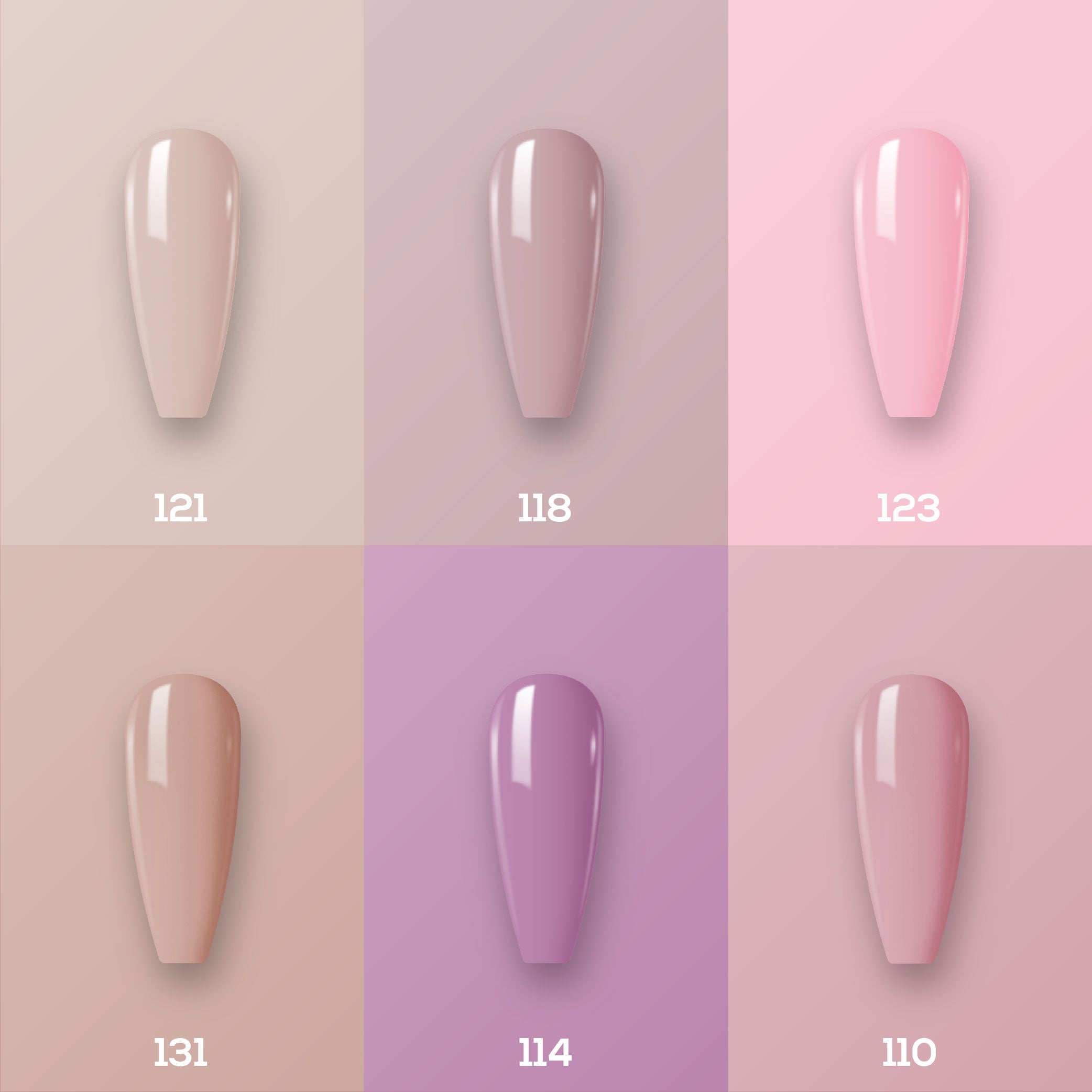  Lavis Healthy Nail Lacquer Set N1 (6 colors): 121, 118, 123, 131, 114, 110