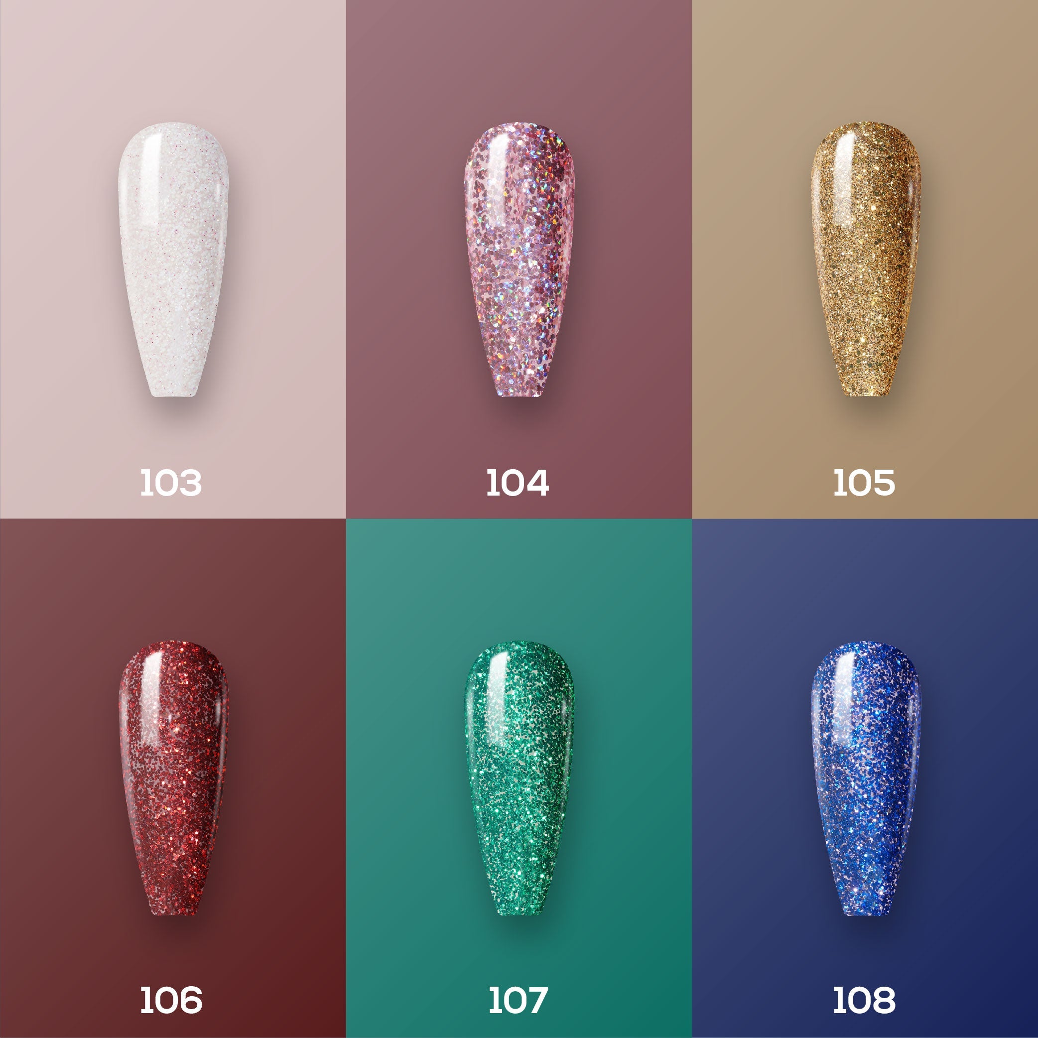  Lavis Healthy Nail Lacquer Holiday Fall Set N1 (6 colors): 103, 104, 105, 106, 107, 108