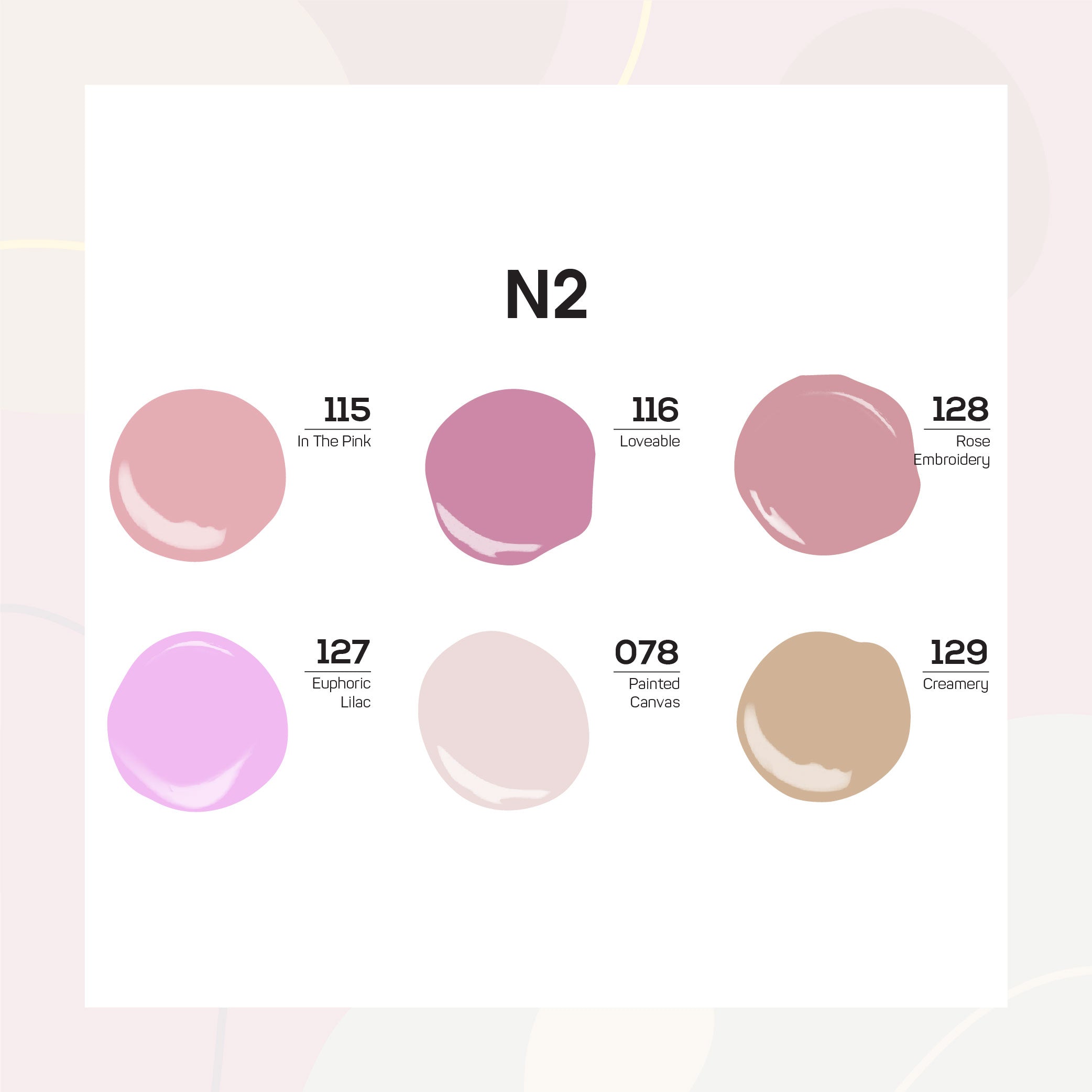  Lavis Healthy Nail Lacquer Set N2 (6 colors): 115, 116, 128, 137, 078, 129