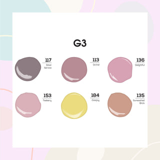  Lavis Gel Color Set G3 (6 colors): 117, 113, 136, 153, 184, 135