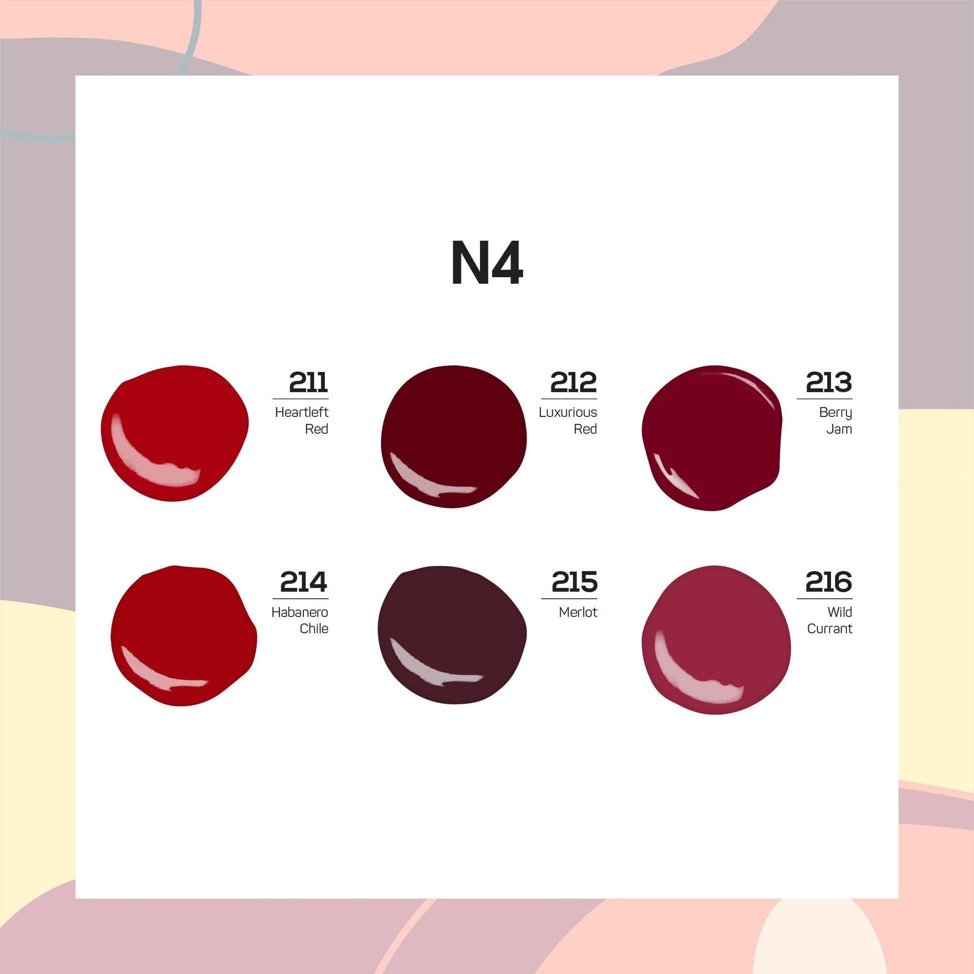  Lavis Healthy Nail Lacquer Holiday Fall Set N4 (6 colors): 211, 212, 213, 214, 215, 216