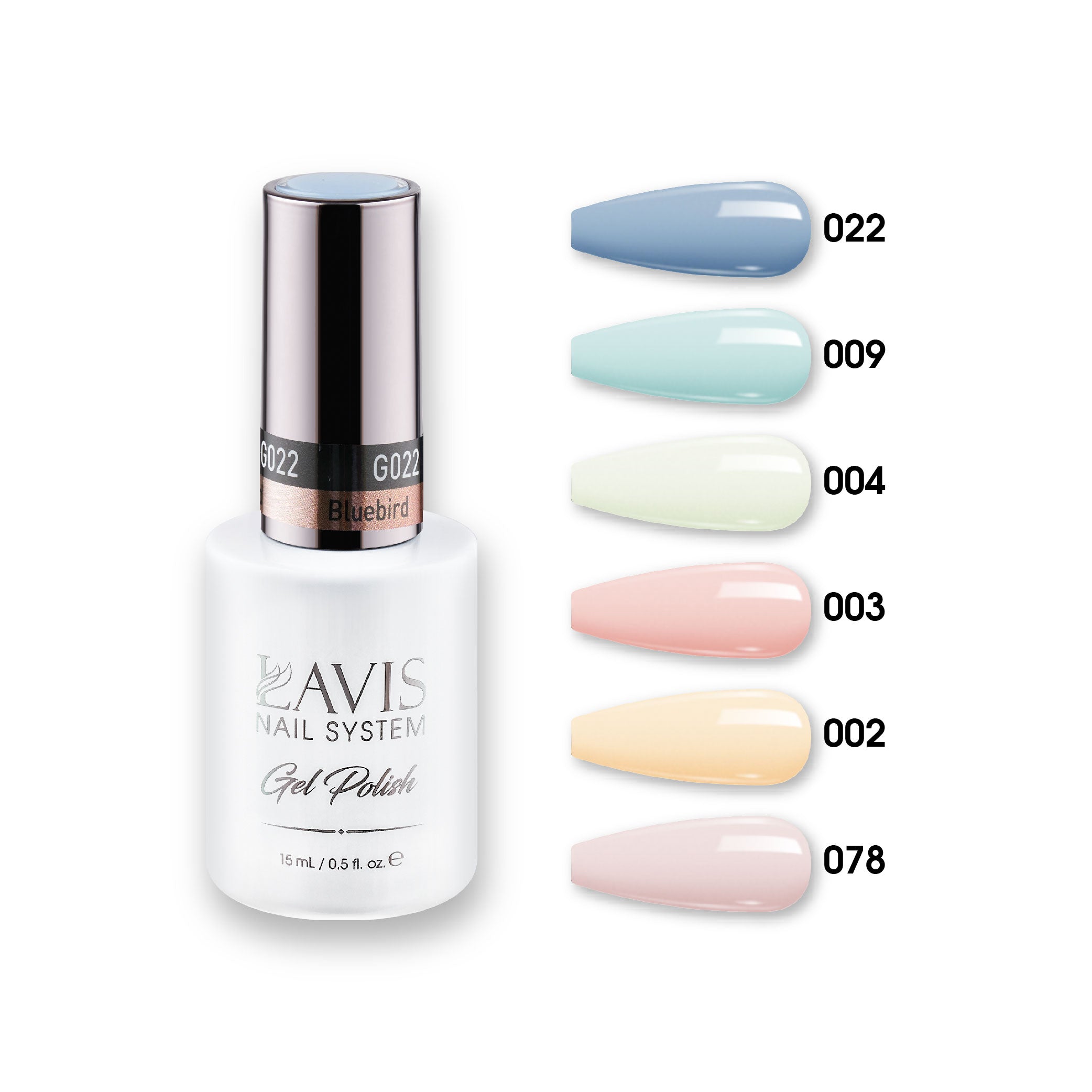 Lavis Gel Color Set 4 (6 colors): 022; 009; 004; 003; 002; 078