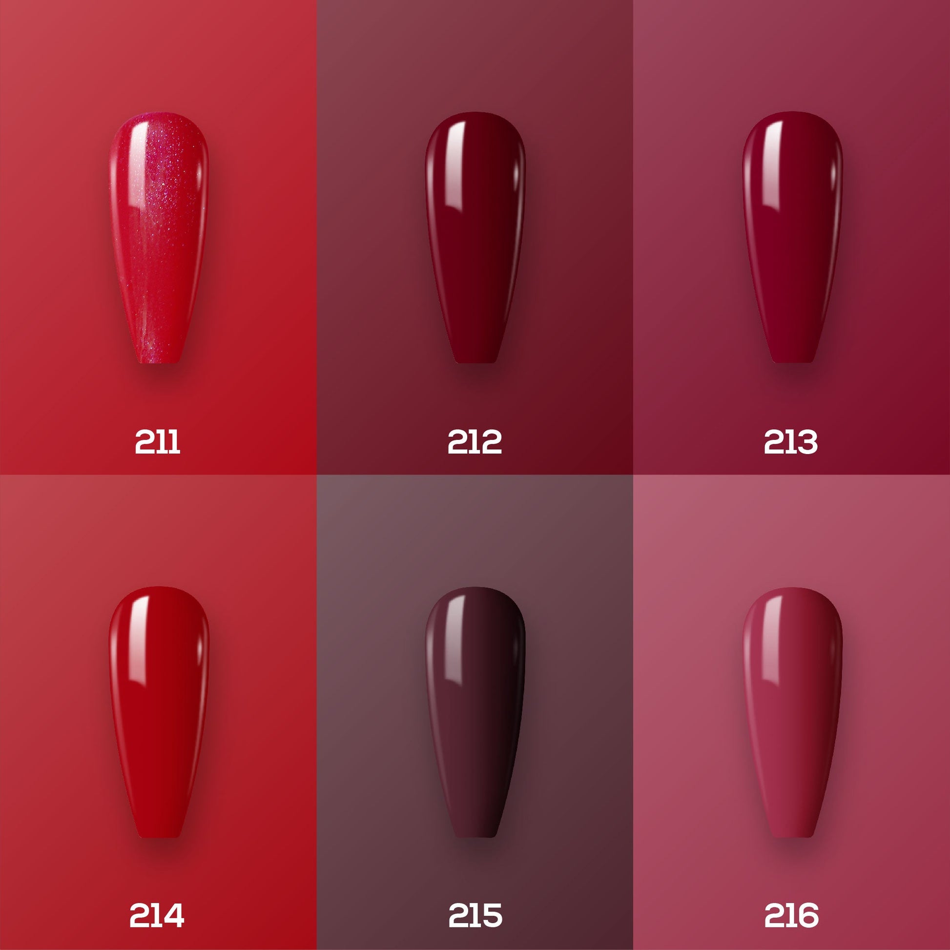  Lavis Healthy Nail Lacquer Holiday Fall Set N4 (6 colors): 211, 212, 213, 214, 215, 216