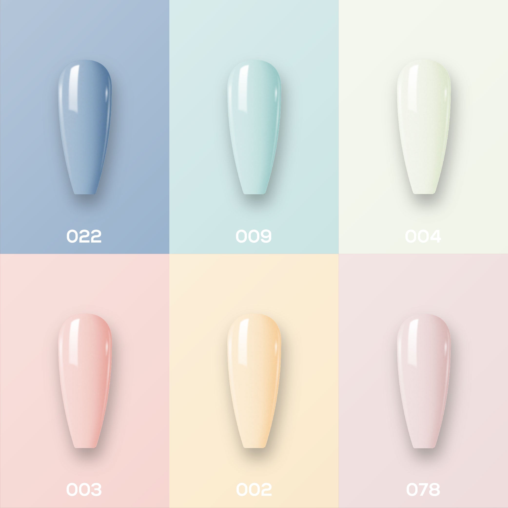 Lavis Gel Color Set 4 (6 colors): 022; 009; 004; 003; 002; 078