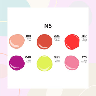  Lavis Healthy Nail Lacquer Summer Set N5 (6 colors): 180, 205, 187, 046, 090, 170