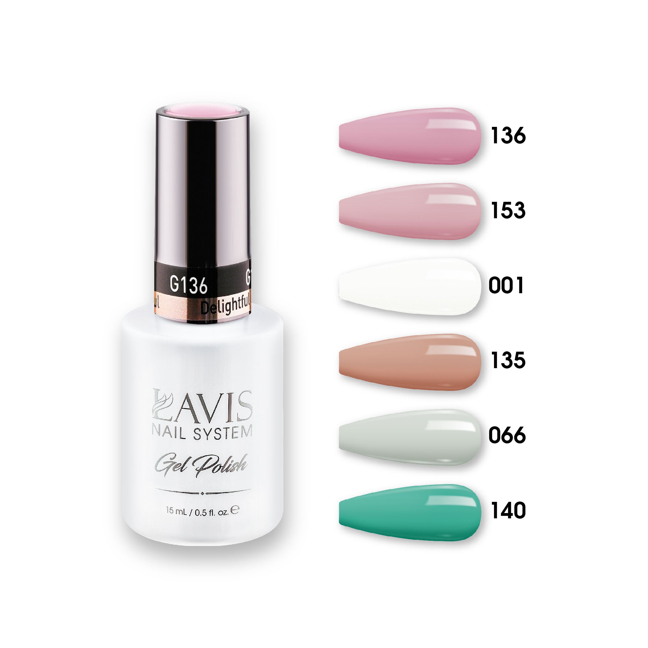 Lavis Gel Color Set 5 (6 colors): 136; 153; 001; 135; 066; 140