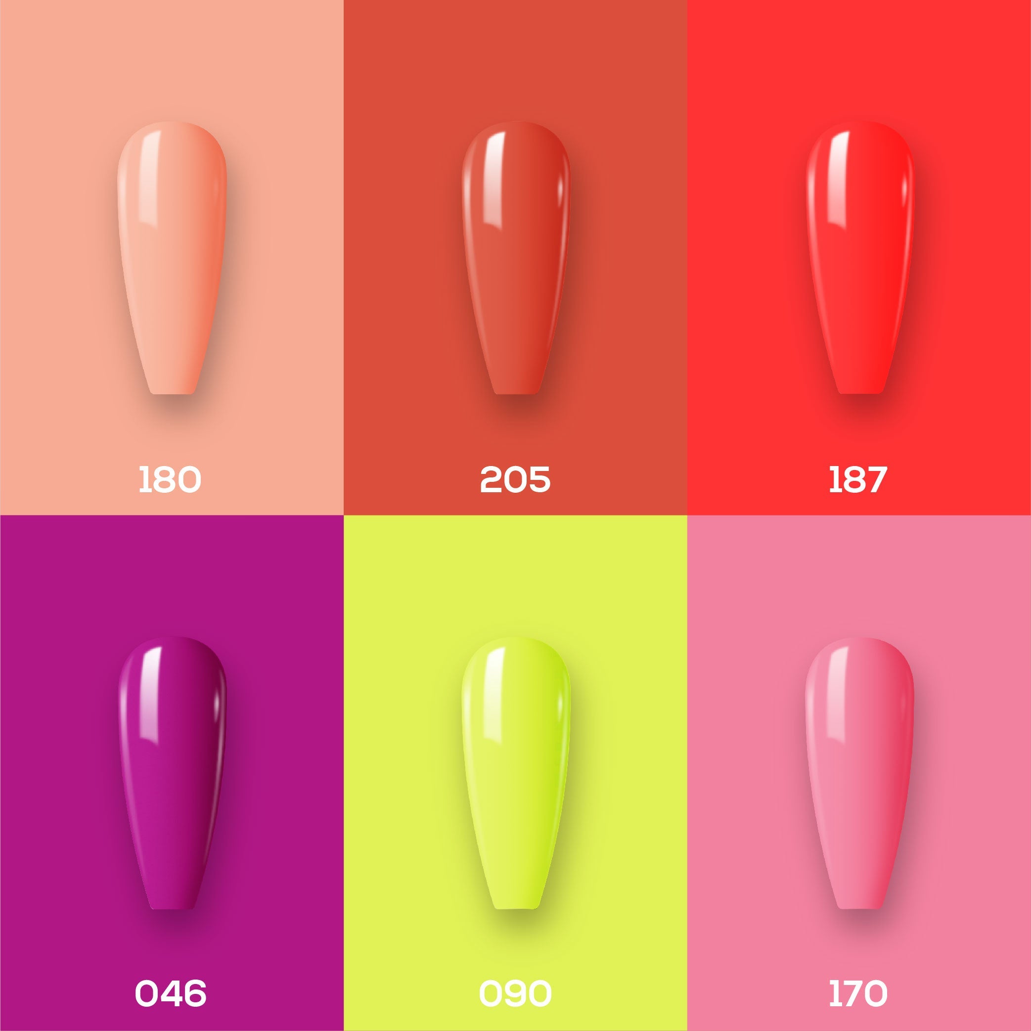  Lavis Gel Summer Color Set G5 (6 colors): 180, 205, 187, 046, 090, 170