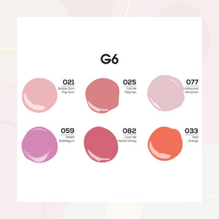Lavis Gel Color Set G6 (6 colors): 021, 025, 077, 059, 082, 033