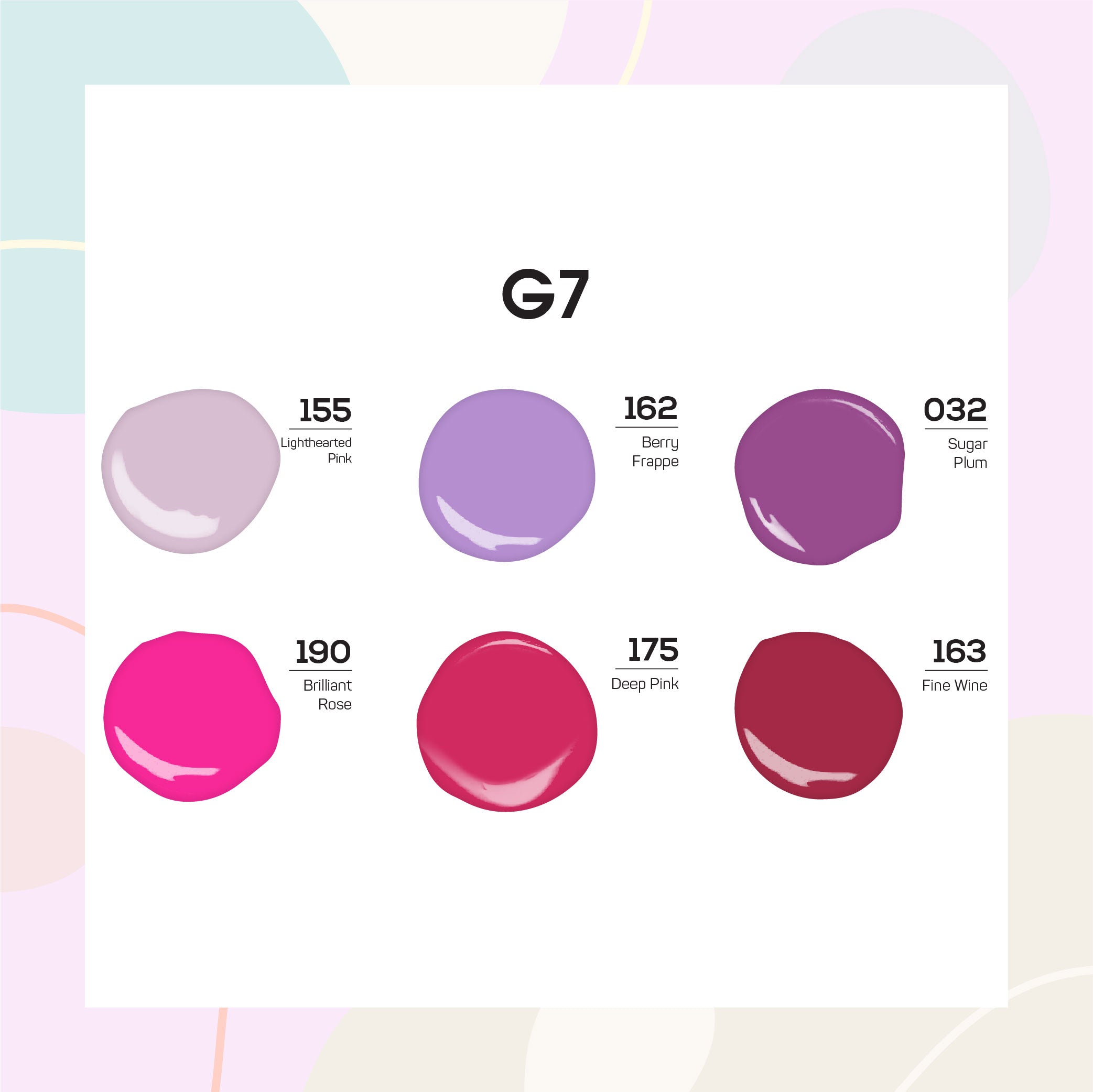  Lavis Gel Color Set G7 (6 colors): 155, 162, 032, 190, 175, 163