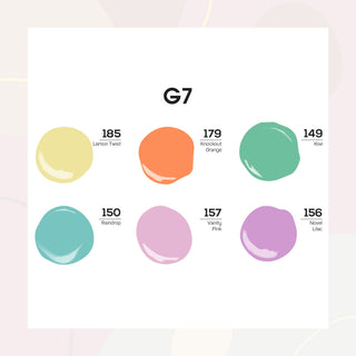  Lavis Gel Summer Color Set G7 (6 colors): 185, 179, 149, 150, 157, 156
