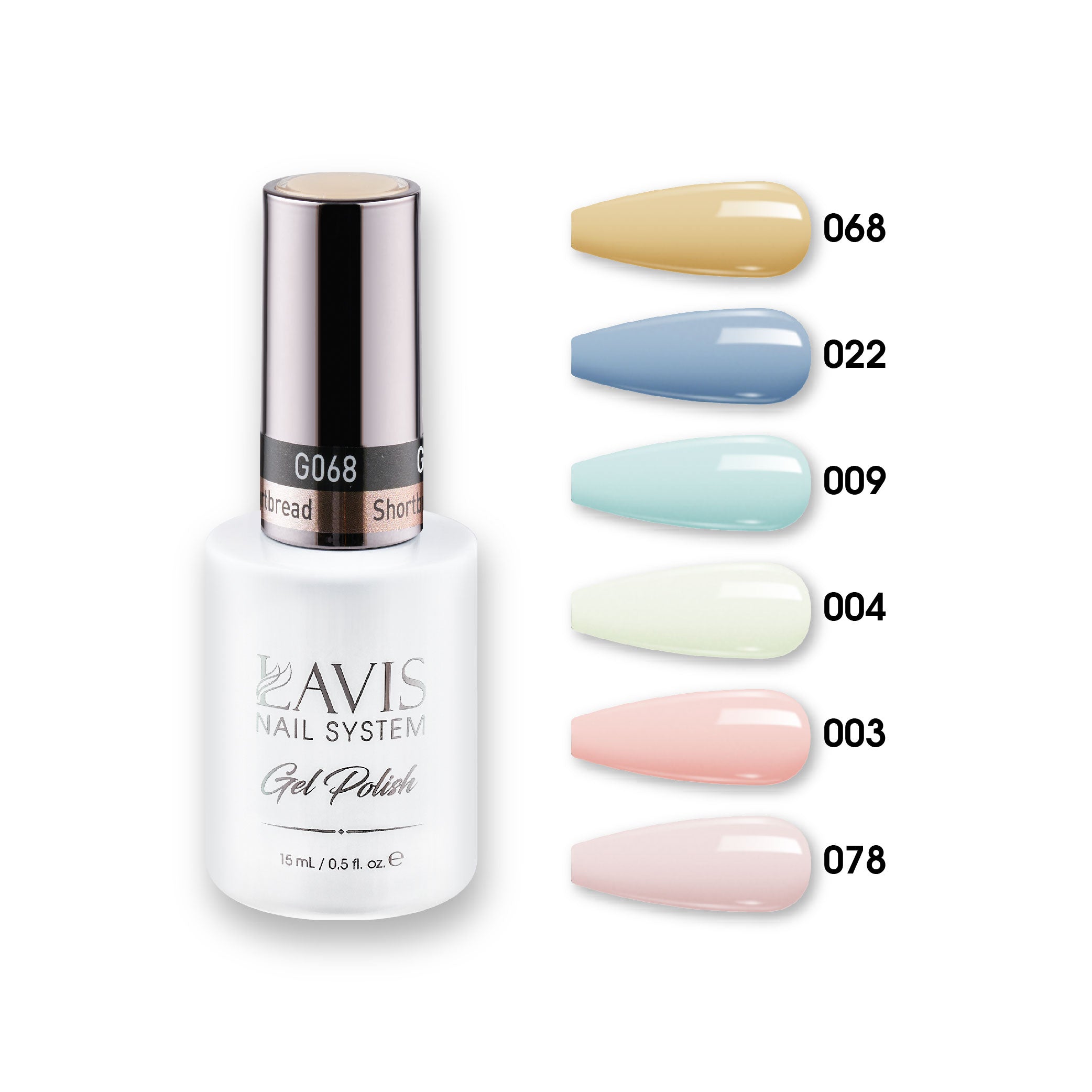 Lavis Gel Color Set 8 (6 colors): 068; 022; 009; 004; 003; 078