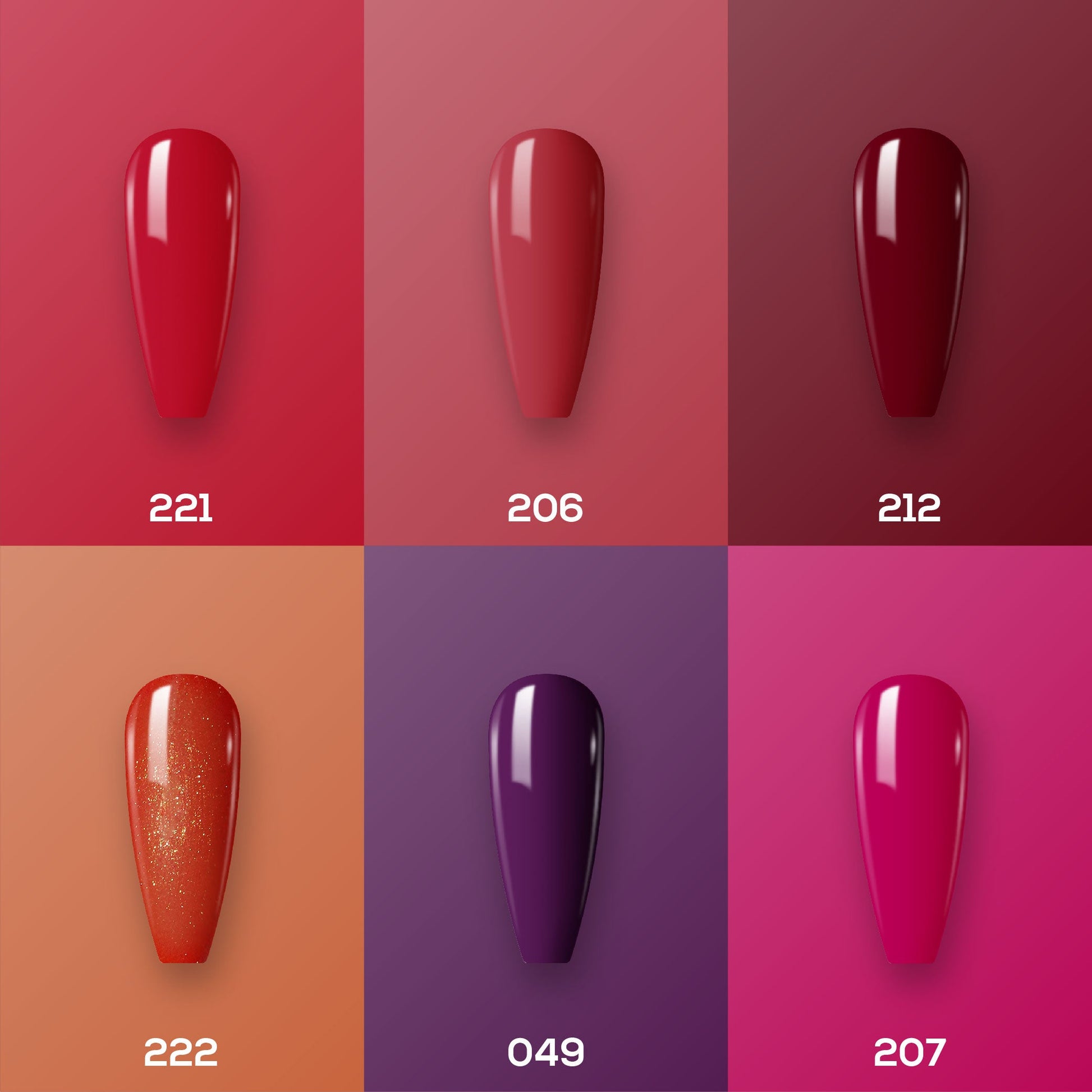  Lavis Gel Color Set G8 (6 colors): 221, 206, 212, 222, 049, 207
