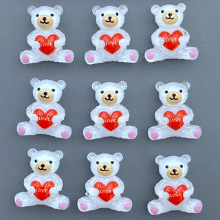 50pcs 3D Little Bear Nail Art Charms Glitter Bear Nail Charm