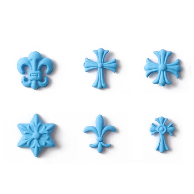 #201-206 2PCS Blue Matte Nail Charm Medieval