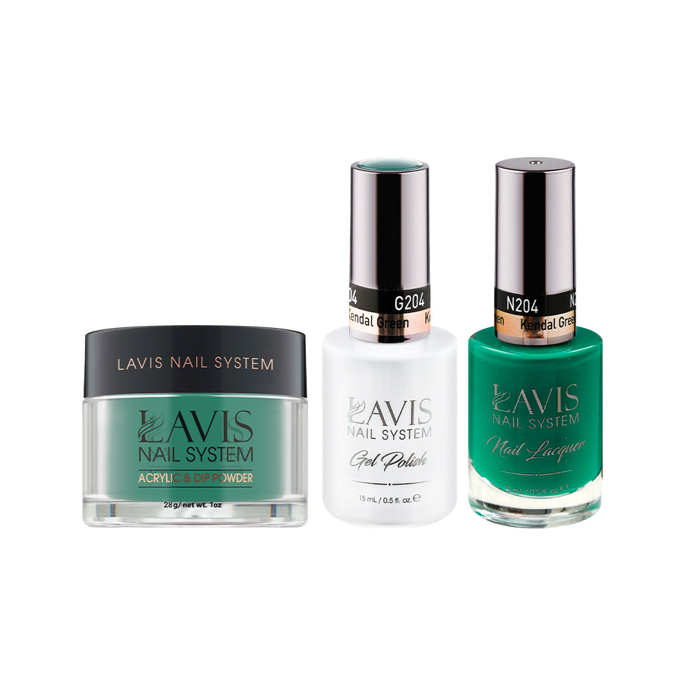 LAVIS 3 in 1 - 204 Kendal Green - Acrylic & Dip Powder (1oz), Gel & Lacquer