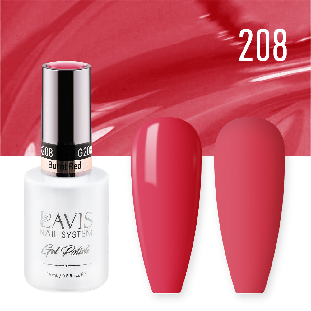 LAVIS 208 Burnt Red - Gel Polish 0.5oz