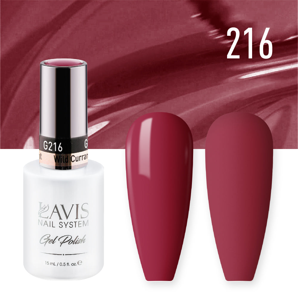 LAVIS 216 Wild Currant - Gel Polish & Matching Nail Lacquer Duo Set - 0.5oz