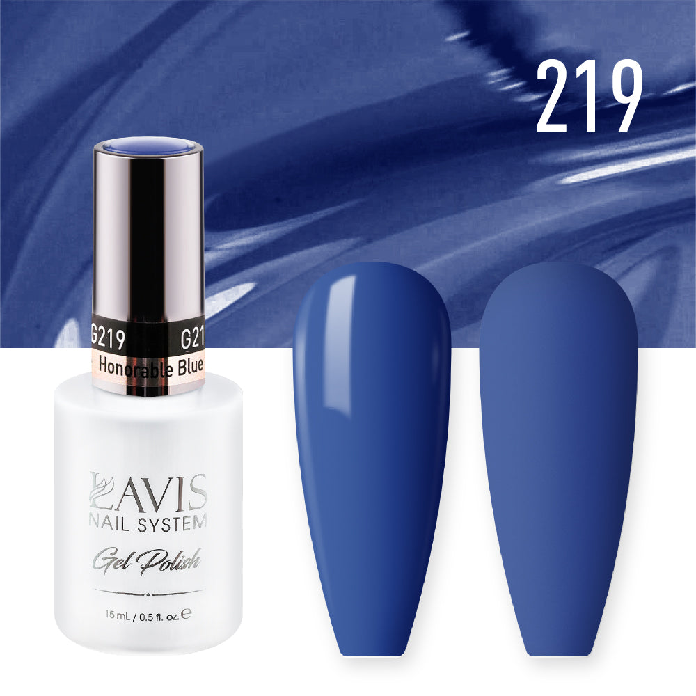 LAVIS 219 Honorable  Blue - Gel Polish & Matching Nail Lacquer Duo Set - 0.5oz