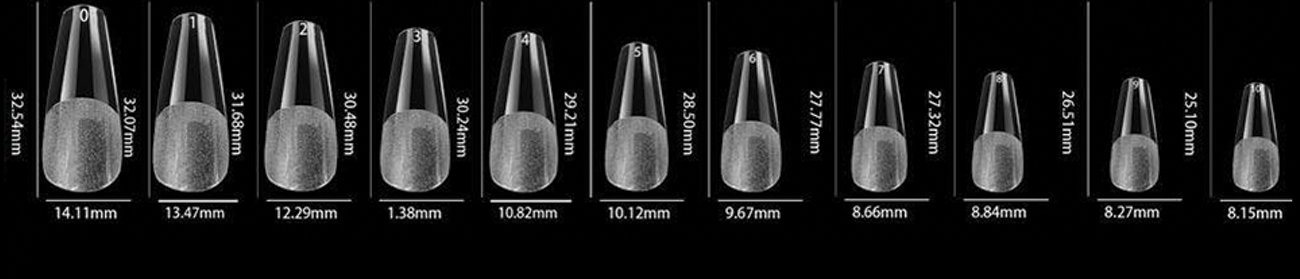 LDS - 11 Coffin Long Half Matte Nail Tips (Full Cover)