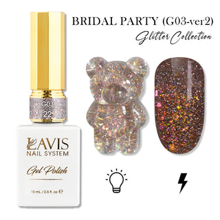 LAVIS 22 (G03-ver2) - Gel Polish 0.5 oz - Bridal Party Glitter Collection