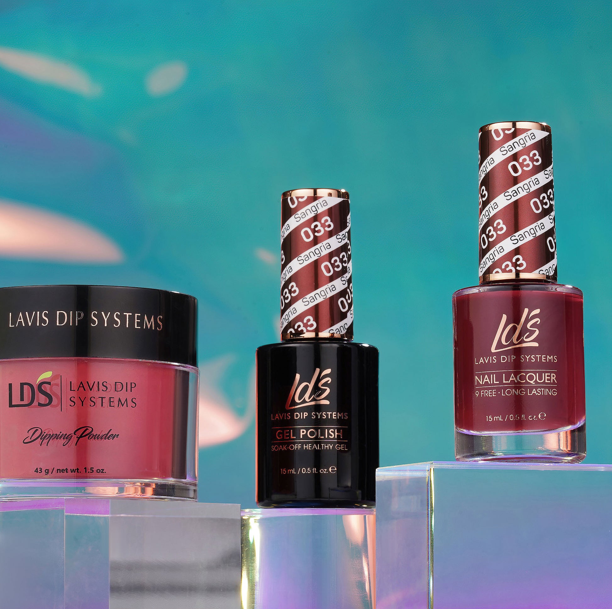 LDS 3 in 1 - 033 Sangria - Dip (1.5oz), Gel & Lacquer Matching