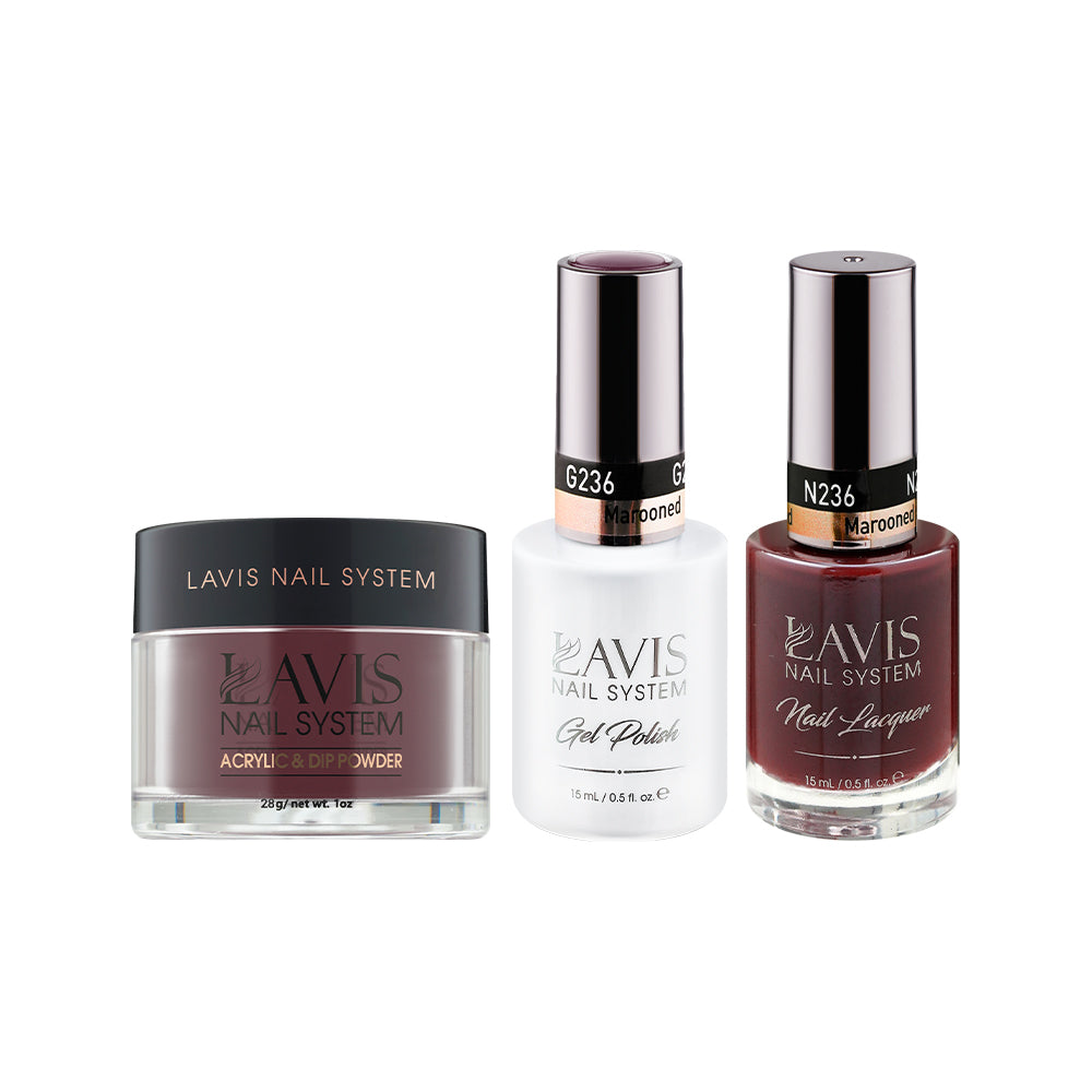 LAVIS 3 in 1 - 236 Marooned - Acrylic & Dip Powder (1oz), Gel & Lacquer
