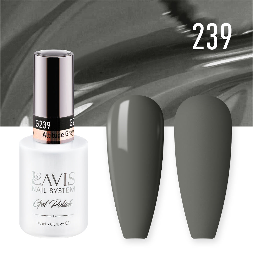 LAVIS 239 Attitude Gray - Gel Polish 0.5oz