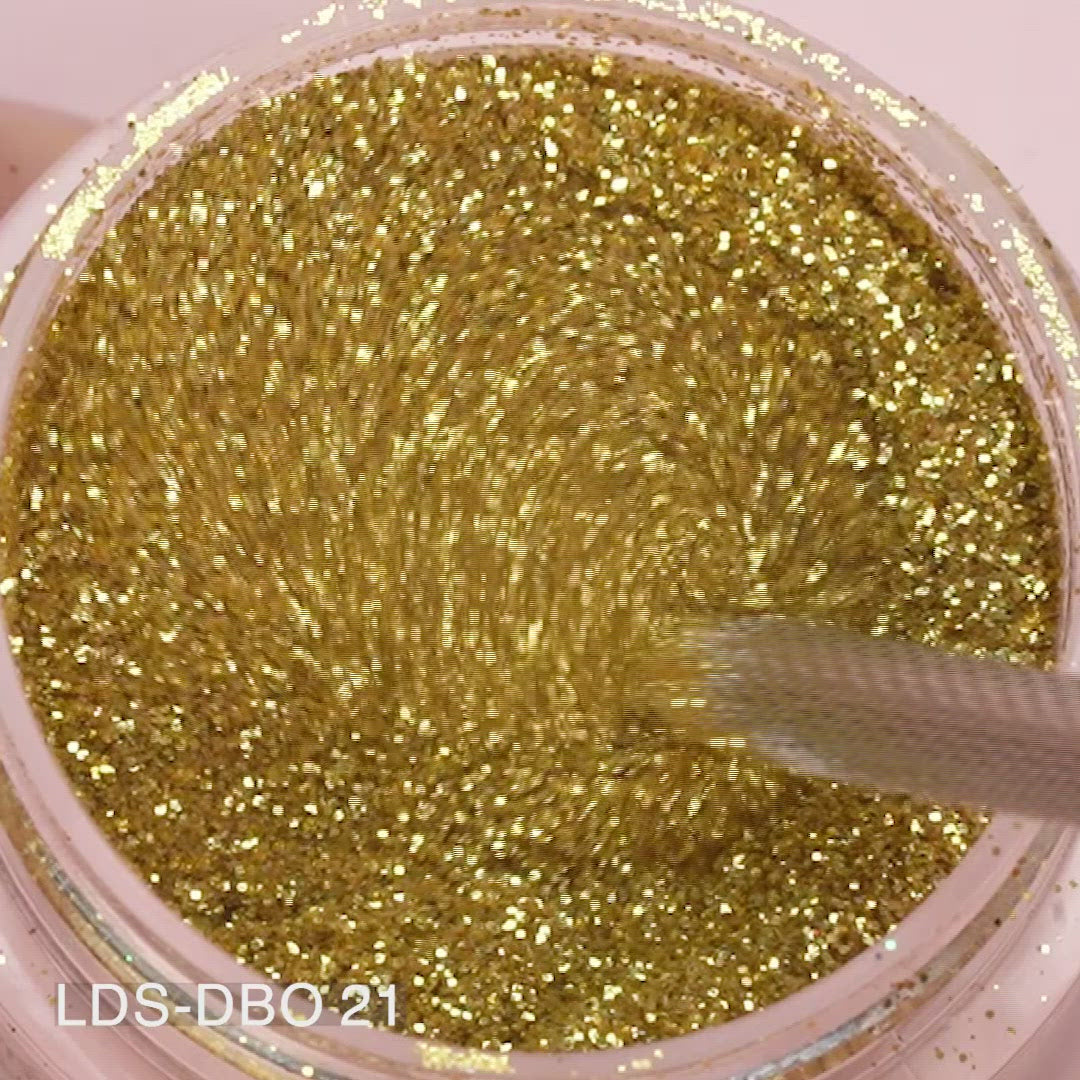 Load video: LDS Holographic Fine Glitter Nail Art - DB21 - Golden 0.5 oz