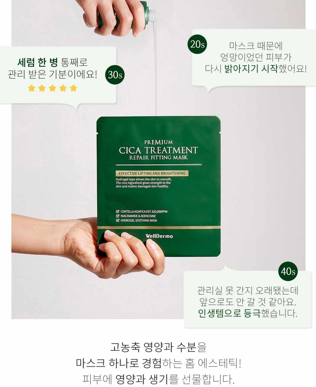 WellDerma Premium Cica Treatment Repair Fitting Mask