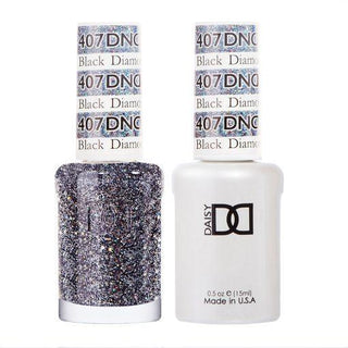  DND Gel Nail Polish Duo - 407 Silver Colors - Black Diamond Star by DND - Daisy Nail Designs sold by DTK Nail Supply