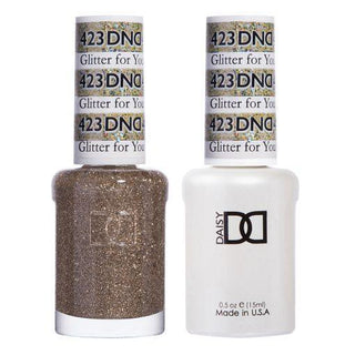  DND Gel Nail Polish Duo - 423 Gold Colors - Glitter for You by DND - Daisy Nail Designs sold by DTK Nail Supply